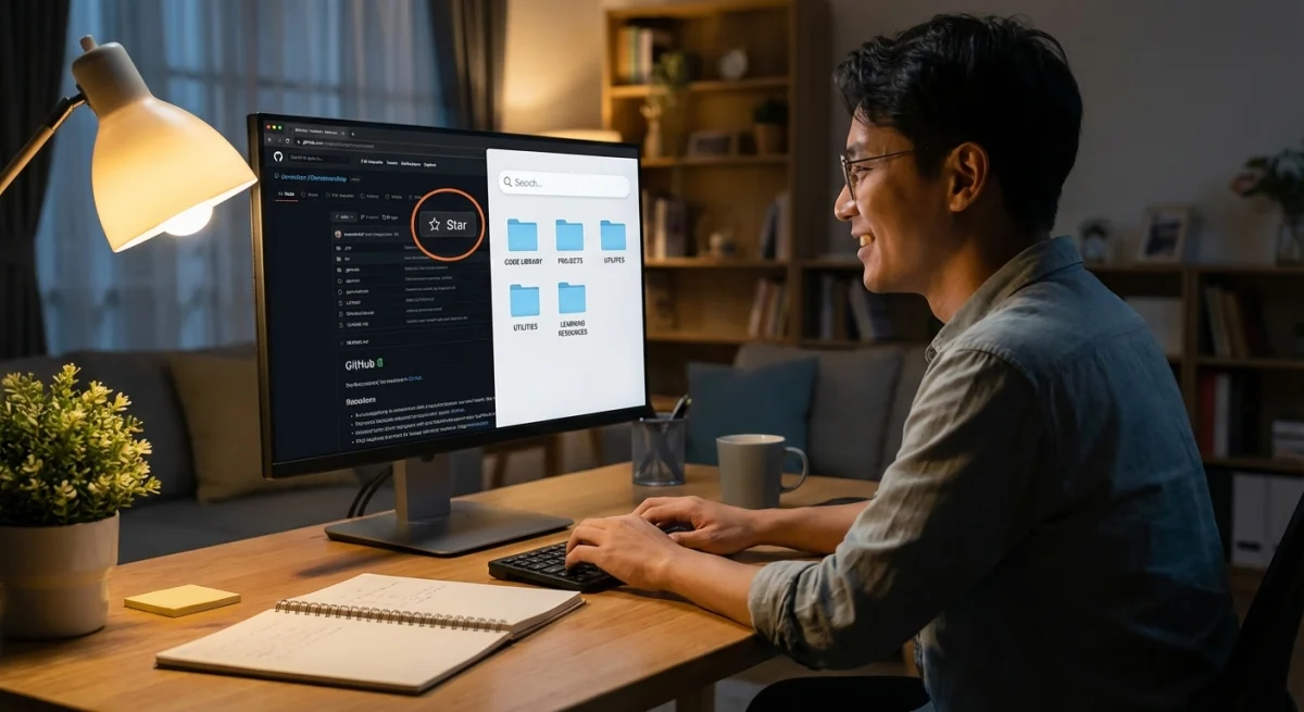 bookmarkjar workspace showing resource organization with custom folders and GitHub integration in a modern dark-mode interface.