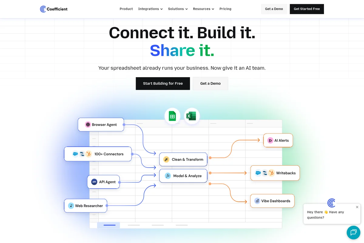 Coefficient feature-deep-dive showing data integration and workflow automation with a clean, diagrammatic interface.