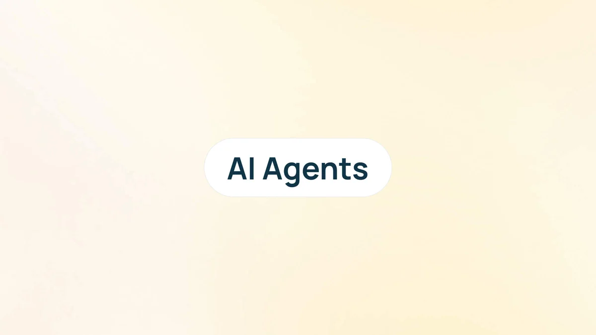 Lindy AI workspace component displaying 'AI Agents' text within a clean, rounded button on a light background.