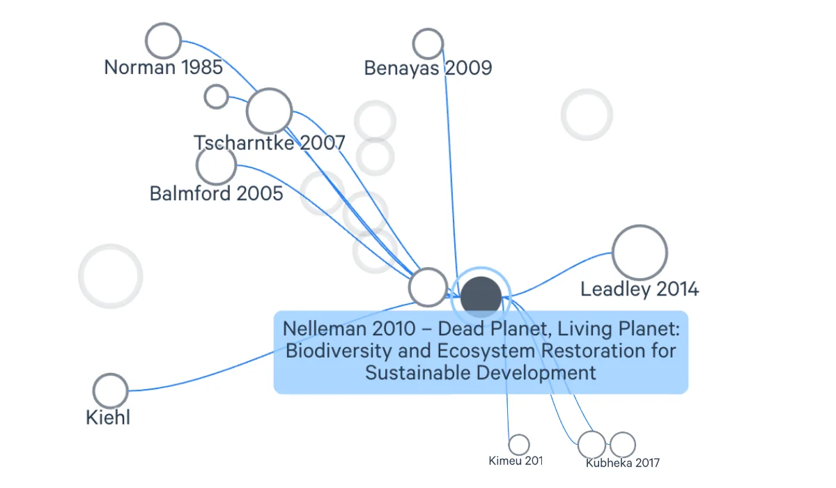 Litmaps workspace showing a citation network graph with a highlighted central paper and connected literature in a clean interface.