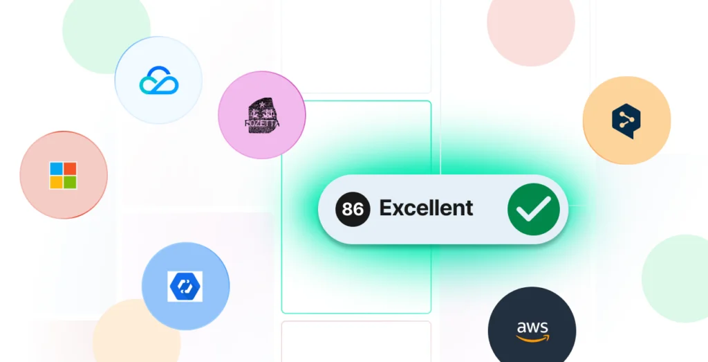 Phrase platform showing an '86 Excellent' performance score for connected integrations in a modern, clear graphic.