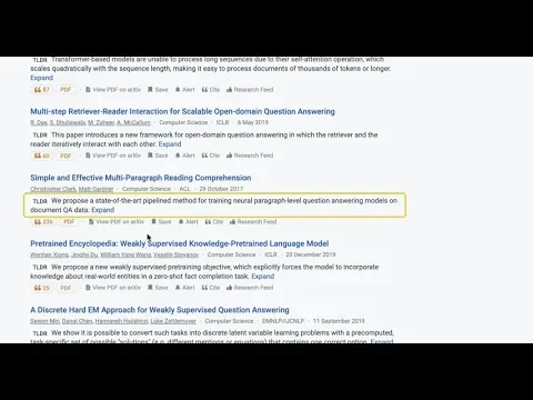 Semantic Scholar feature deep-dive showing a list of research papers with concise TLDR summaries in a clean light-themed interface.