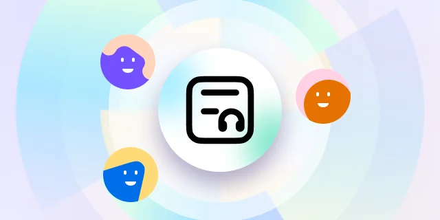 Sider-ai conceptual graphic illustrating content collaboration with user icons and a central document-headphone symbol on a soft gradient background.