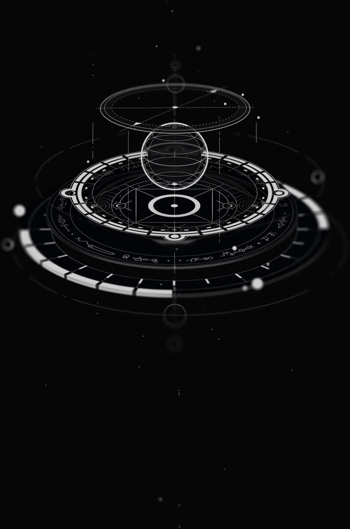 SpacetimeDB brand imagery showing a complex holographic geometric structure illustrating data architecture with a dark-mode futuristic aesthetic.