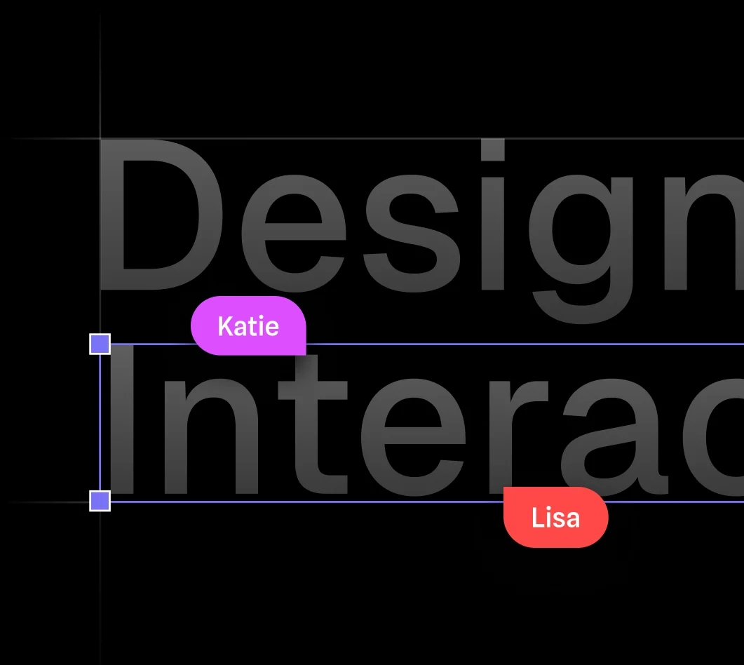 Spline workspace UI showing real-time text editing and collaboration with a dark-mode interface.