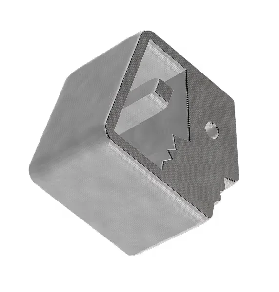 Tavus output sample showing a 3D rendered industrial component with a textured metallic finish.